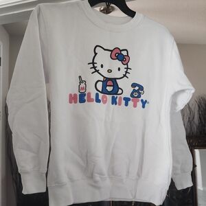 Hello Kitty White Sweater with Pink and Blue Accents